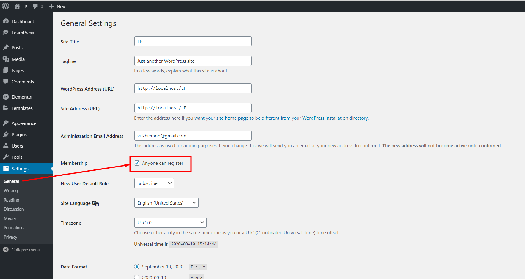 Register option
