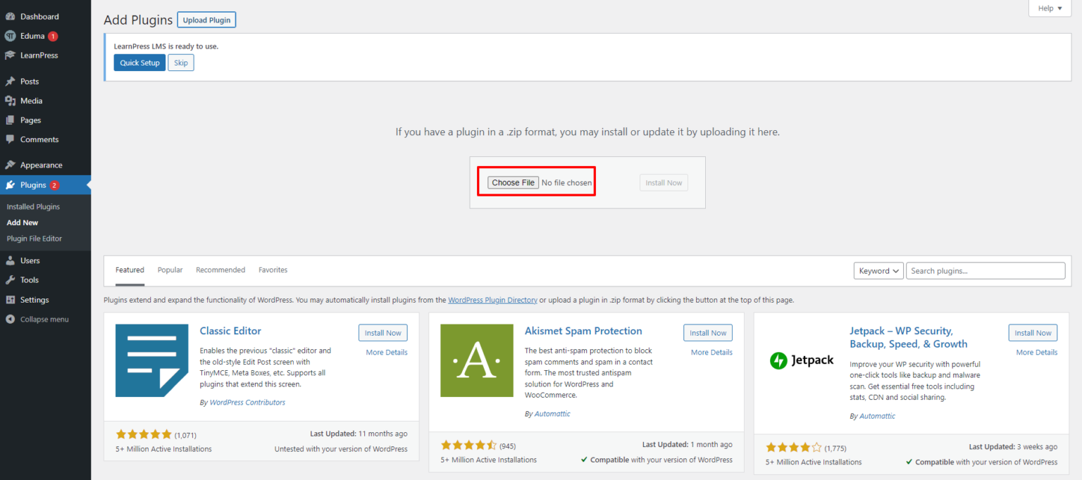 Upload 2Checkout Add-on for LearnPress