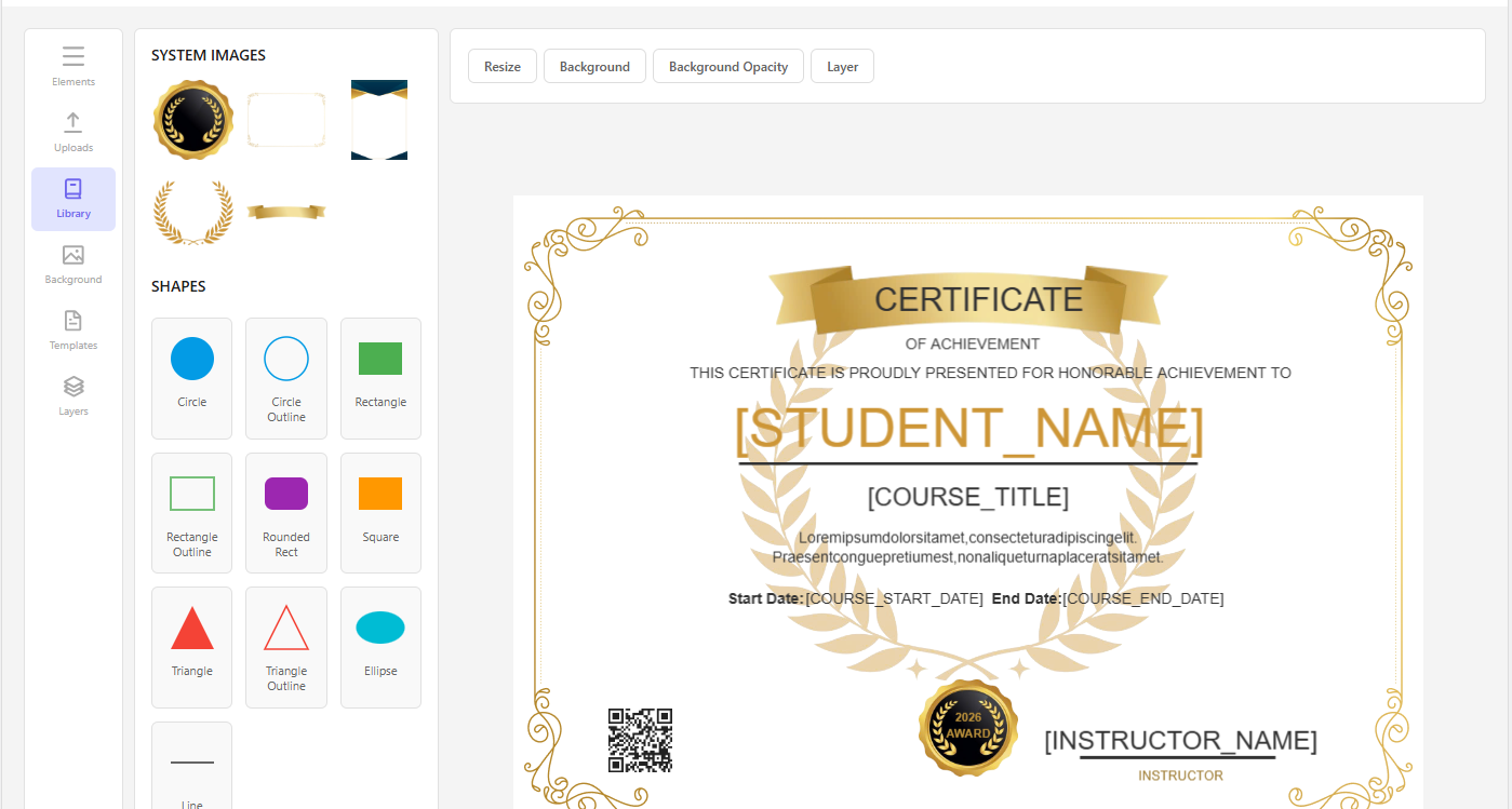 Certificate Add-on for LearnPress - How To Create A Certificate