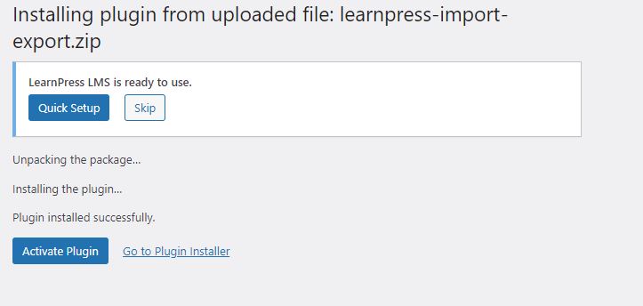 Install & Activate the LearnPress Import & Export Integration