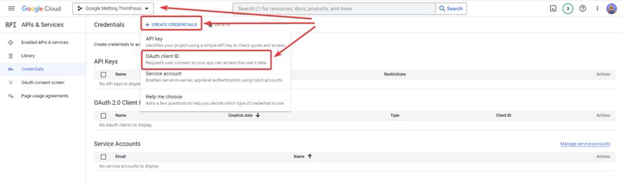 Create Credentials