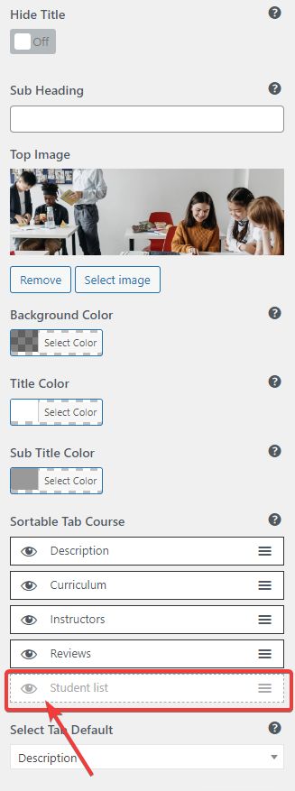 Enable Student List In Premium Theme