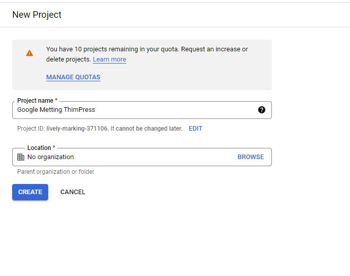 Fill In New Project