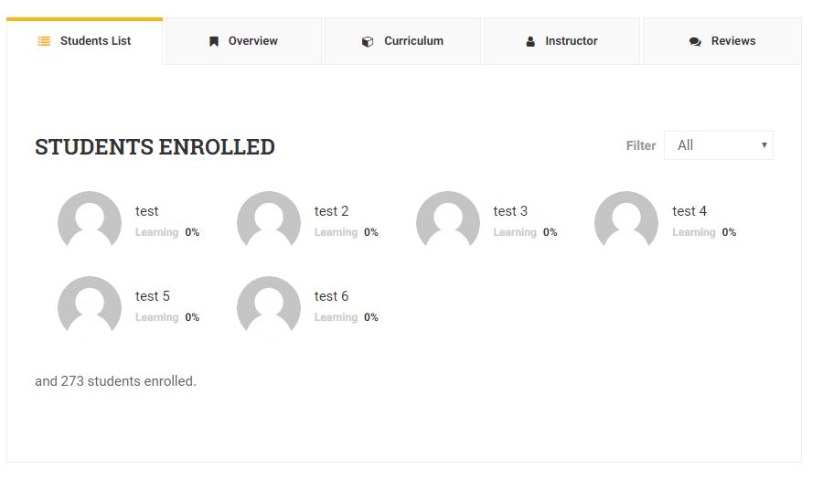 LearnPress Student List For Premium Theme