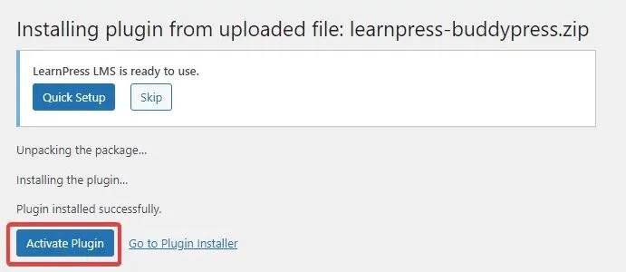Active LearnPress – BuddyPress Integration plugin