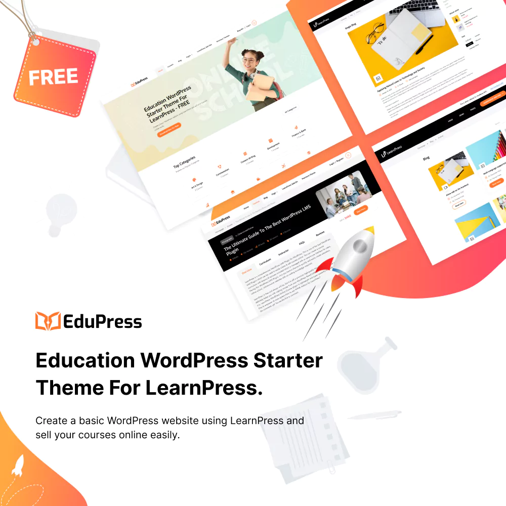 EduPress: Free theme designed for LearnPress to enhance your e-learning site.