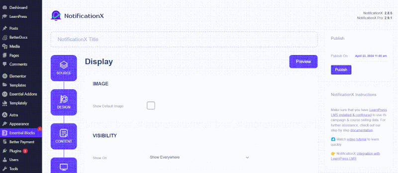 Move to Customize Tab