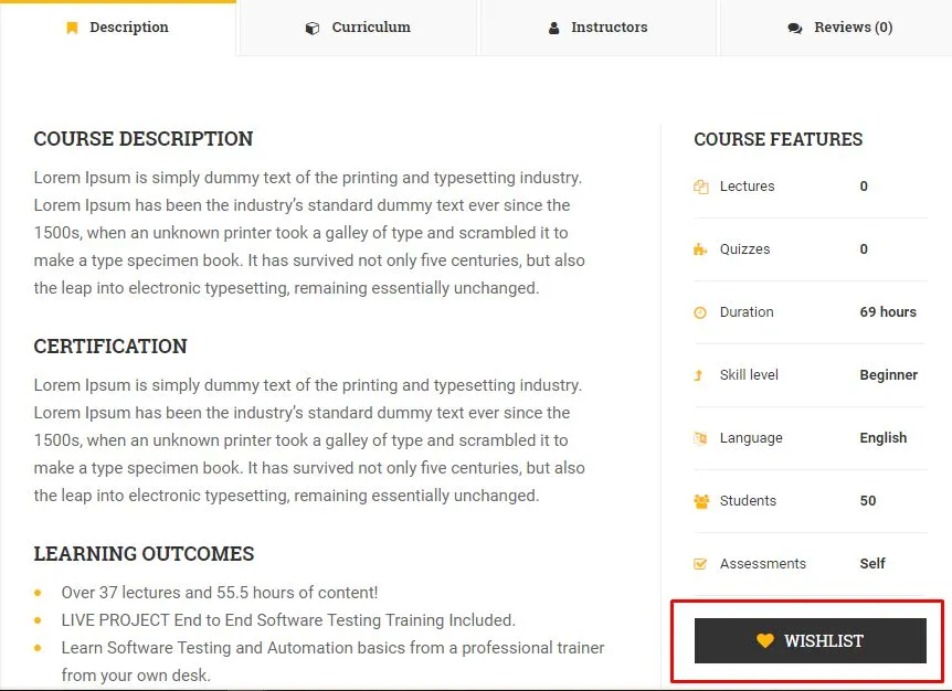 Wishlist Button