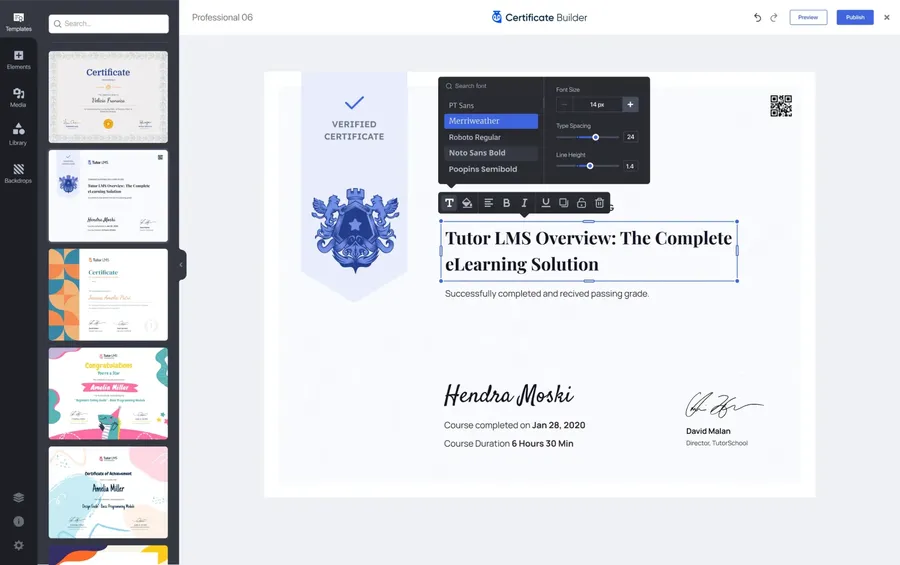 Tutor LMS Certificate