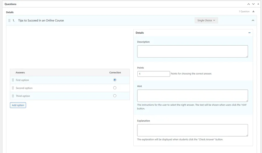 Not Allow to Add Media In Des Hint and Explanation