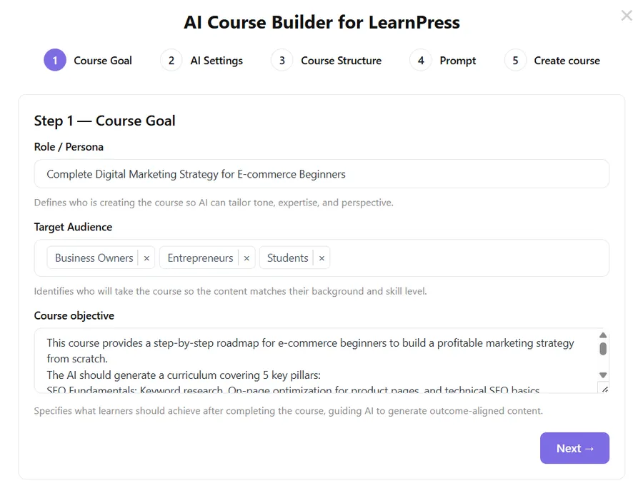 learnpress ai guide