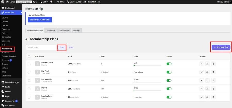 wordpress lms membership