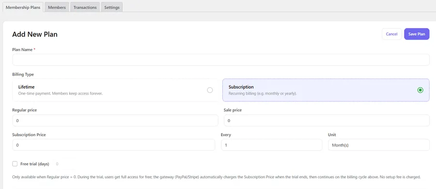 subscription membership