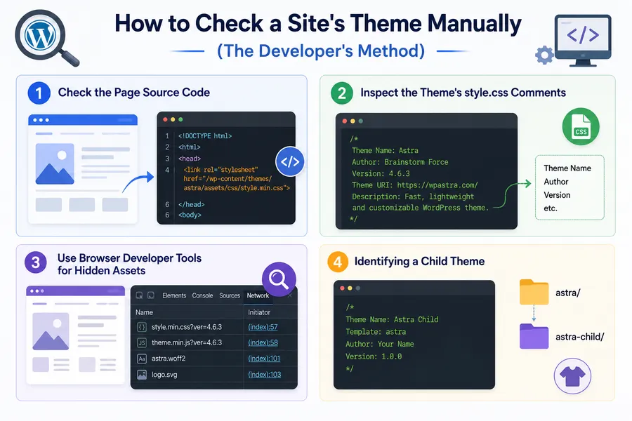 How to Check a Site's Theme Manually (The Developer's Method)