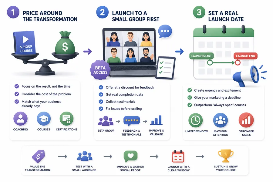 Price and launch your course