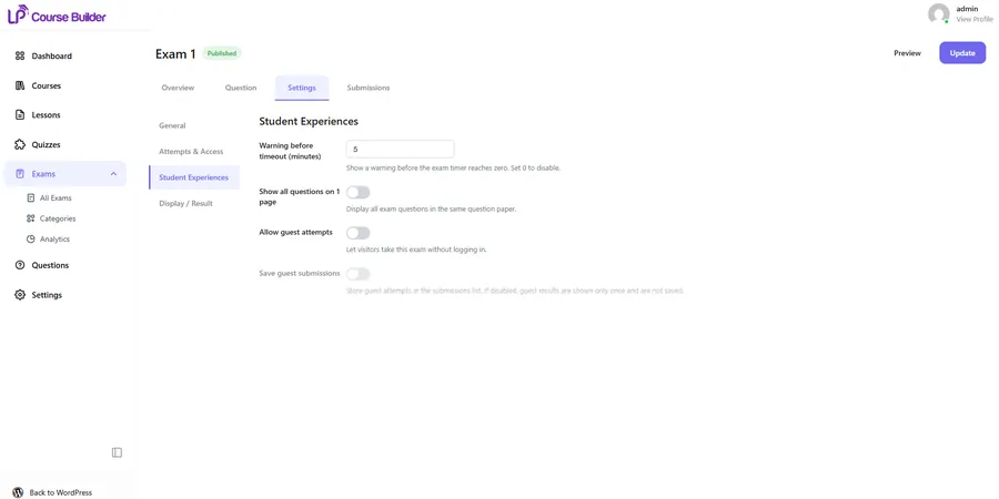 Student experience