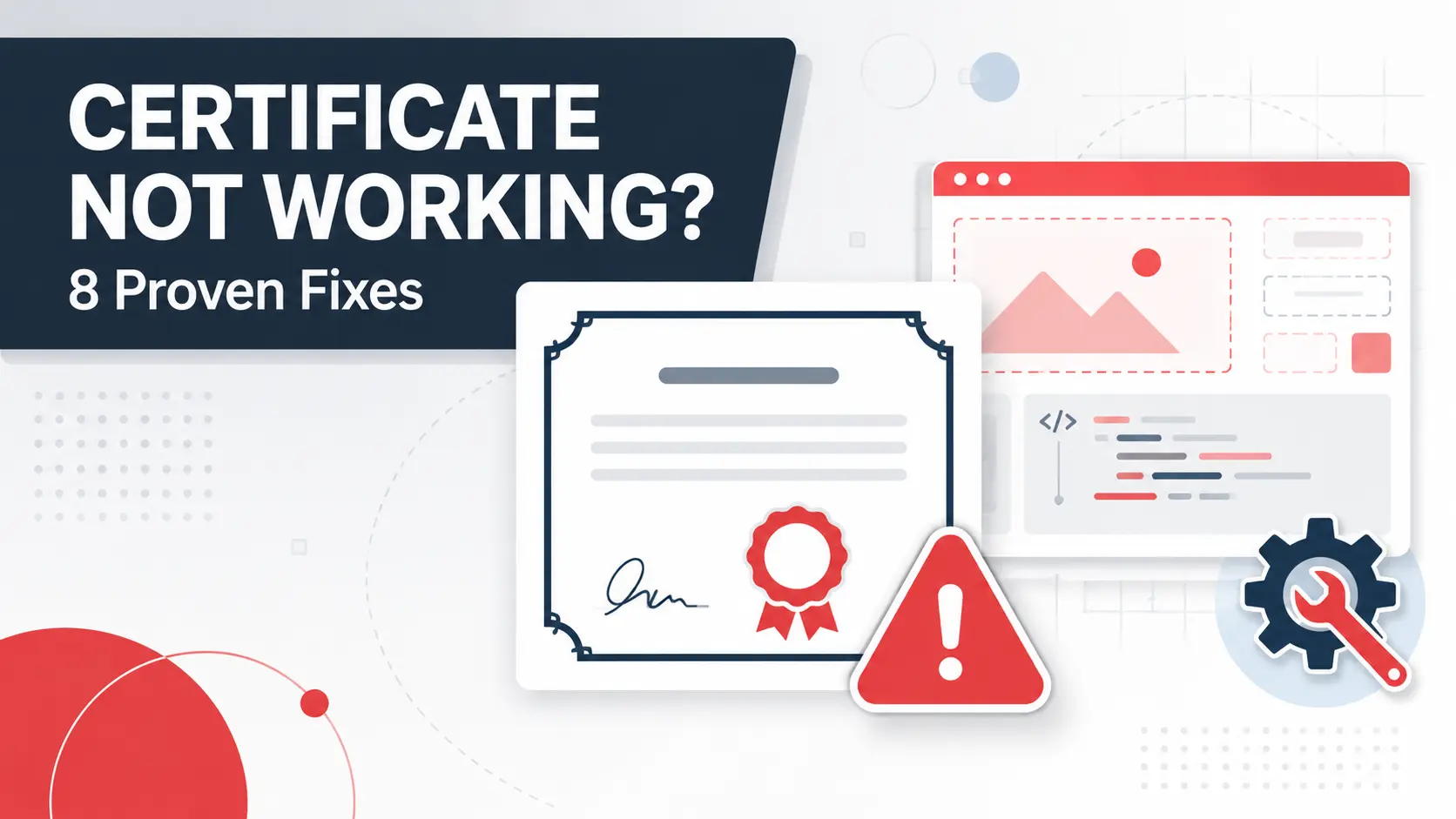 LearnPress certificate not working warning icon on a certificate document, representing common fixes after the update