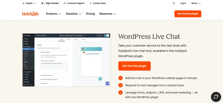 HubSpot live chat
