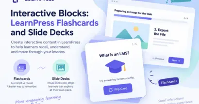 Interactive Blocks: LearnPress Flashcards and Slide Decks