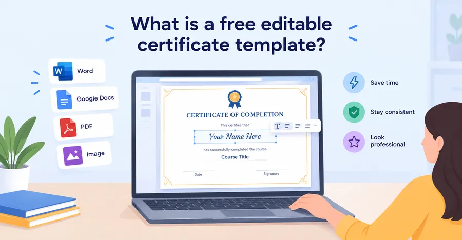 What is a free editable certificate template?