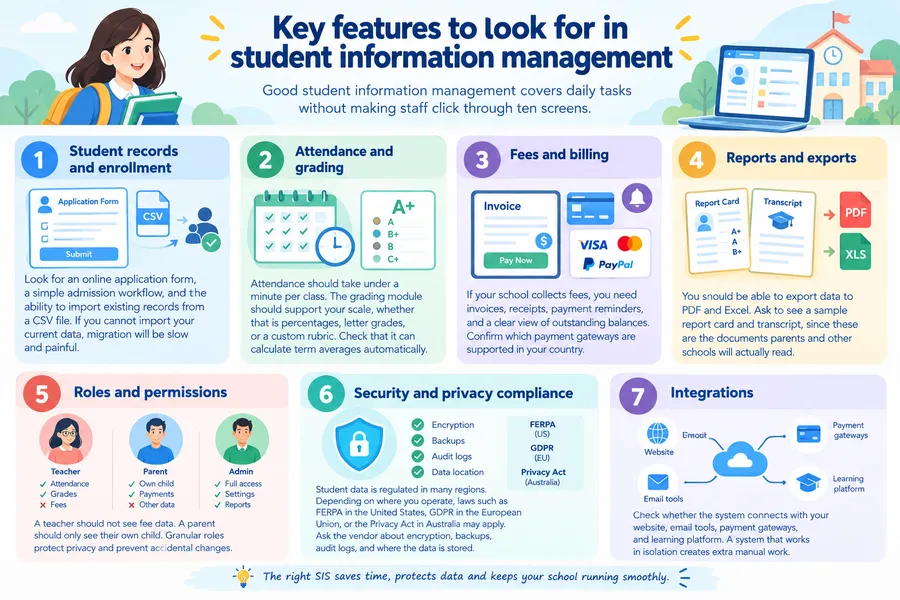 Key features to look for in student information management