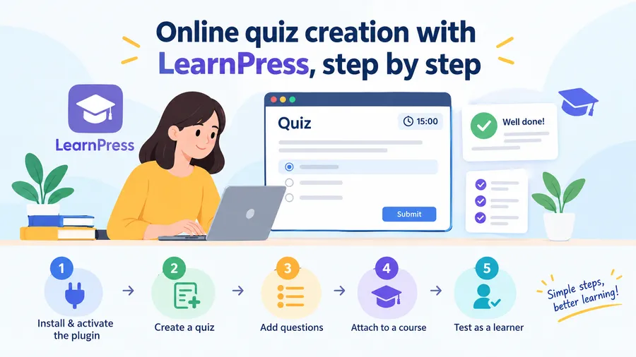 Online quiz creation with LearnPress, step by step